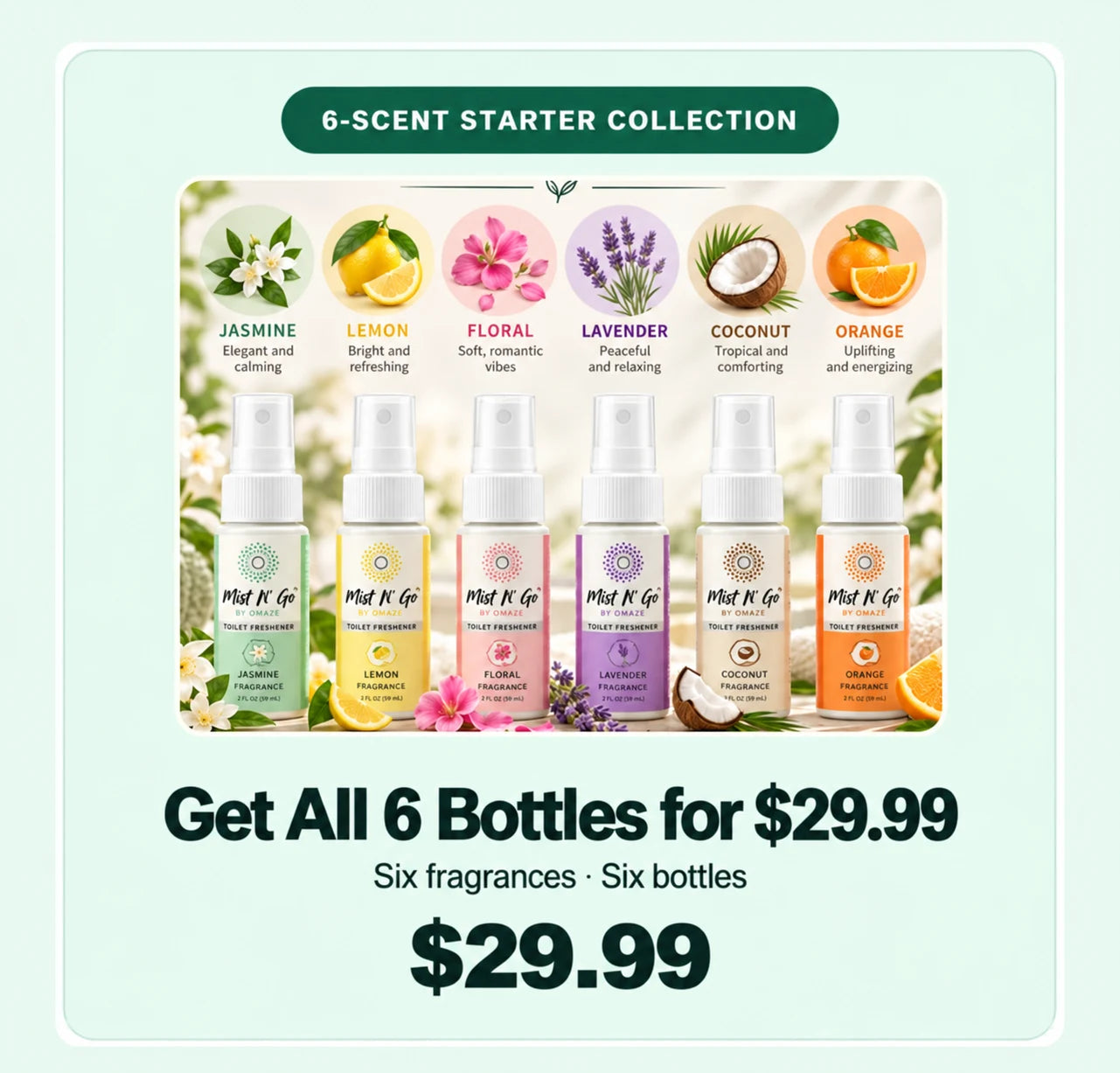 6-scent starter collection: get all 6 bottles for $29.99